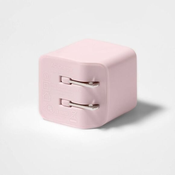 Open Box - Heyday - 2-Port Wall Charger 15W USB-C & 5W USB-A 6' USB-A Pink - Picture 4 of 4